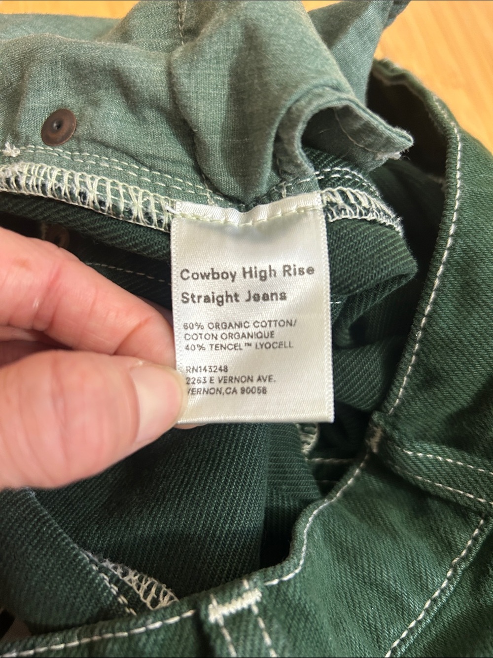 Reformation Jeans Cowboy High Rise Straight Jeans Emerald Green size 28 - Picture 7 of 10